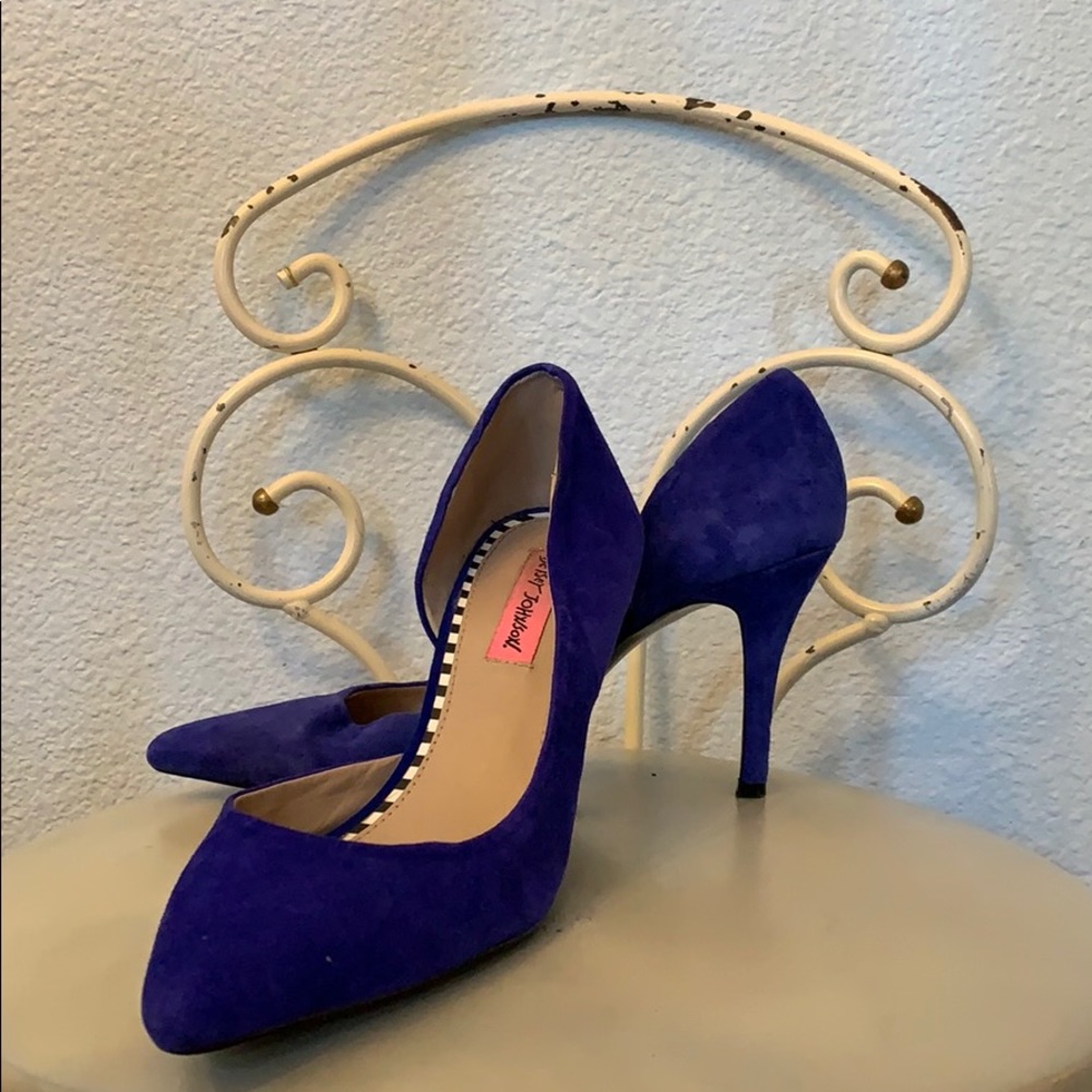 Betsey Johnson Blue Suede Heels